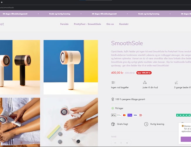 Køreklar webshop | Stort udviklingspotentiale | Indenfor kosmetik & personlig pleje
