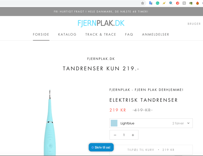 Dropshipping Webshop med salg af Plakfjerner.
