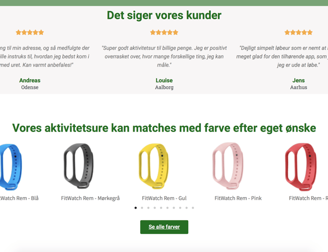 Køreklar webshop med salg af aktivitetsure