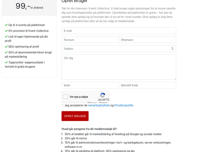 Skalerbar platform B2B / B2C (pt. for foredragsholdere)