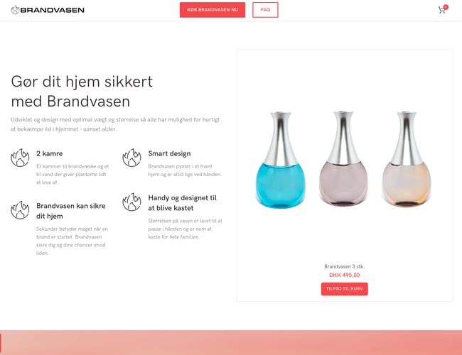 Brandvasen.dk - Webshop med en ny generation af brandslukker til hjemmet 