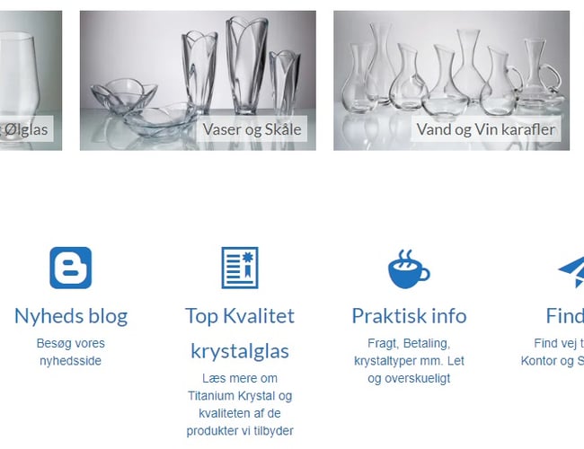 Webshop med krystalglas i top kvalitet fra Tjekkiet.