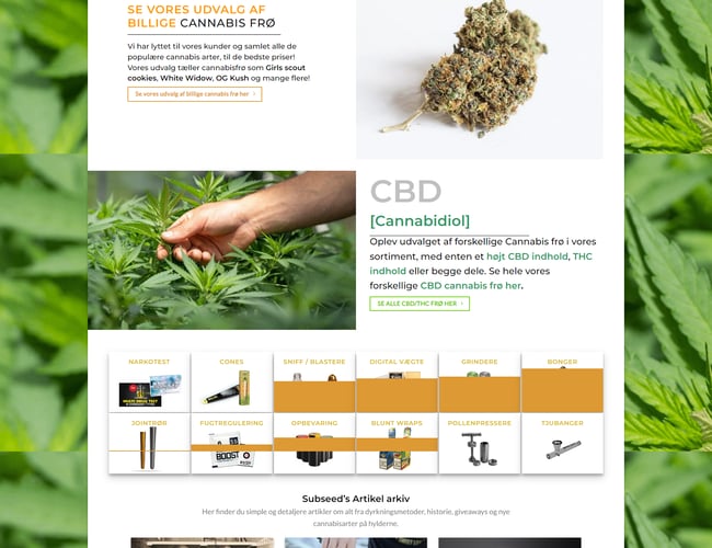 Online cannabisbutik m. omsætning sælges - Top placeringer på google