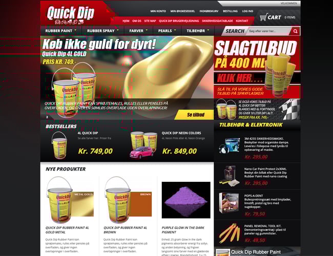 Webshop salg af flydende dip til indpakning af bl.a. biler