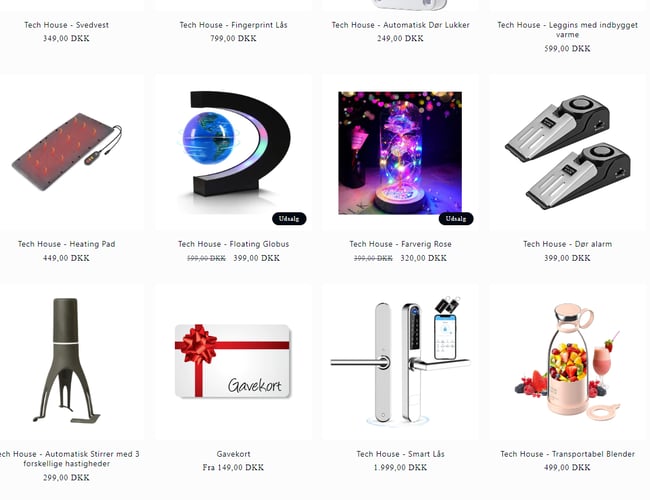 Dropshipping Webshop med salg af markedsanalyste trending tech products 