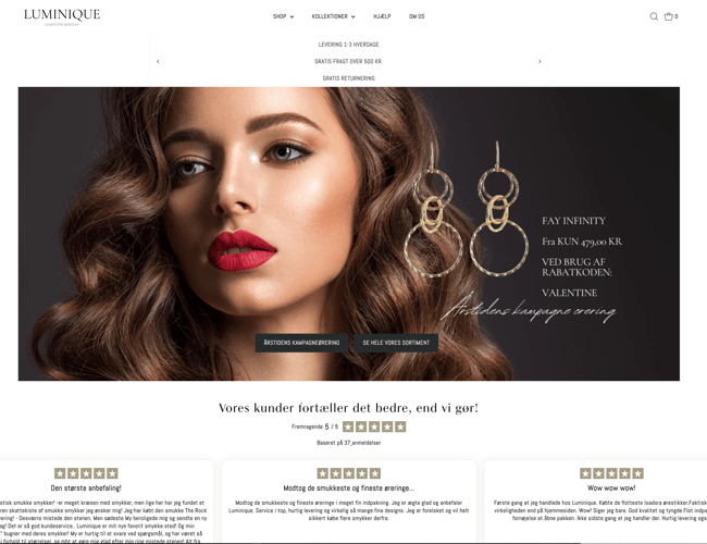 Eksklusiv webshop smykkebutik til salg – LUMINIQUE