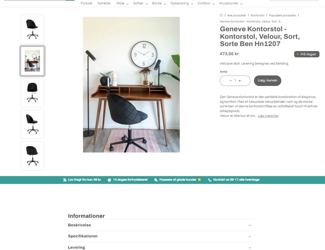 Bolig & interiør webshop med potentiale   