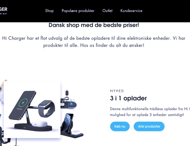 Dropshipping webshop med salg af trendy opladere!