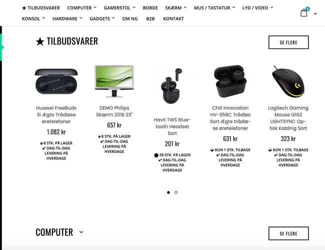 Gaming webshop med omsætning på 2.2 mio på 16 måneder