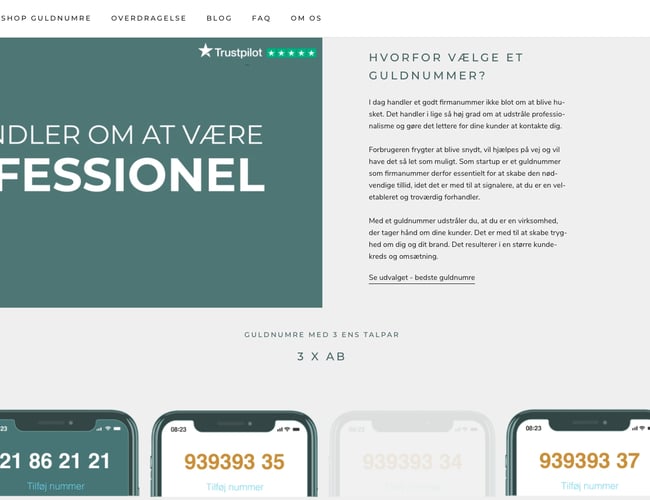Markedsledende forhandler af nemme telefonnumre -firmanumre.dk - Overskud på 40.000 kr. månedligt!