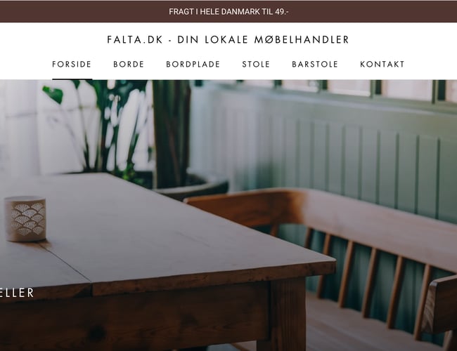 Falta.dk | 100% Køreklar dropship webshop med Borde, stole med mere.