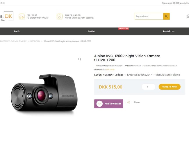 Dropshipping Biludstyr Webshop med mere end 30.000 produkter fra flere mærker.