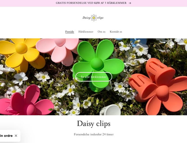 Daisyclips.dk - webshop med salg af hårklemmer