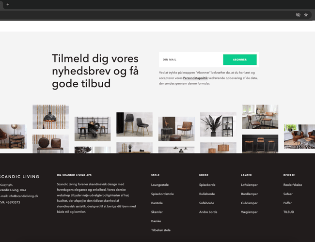 Spritny Shopify webshop (møbler, boliginteriør, lamper)