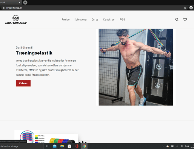 Køreklar dropshipping Webshop af træningsudstyr til hjemmet og supplements til din træning