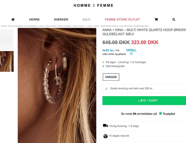 hommefemme.dk - Kendt high end herre og dame webshop - Omsætning: 1,9 mio DKK 