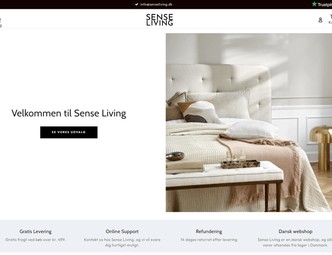 Klar-til-drift webshop med Trustpilot og Sociale Mediekanaler.