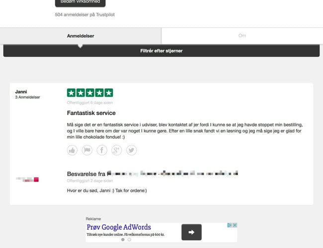 Webshop med stor fast kundekreds