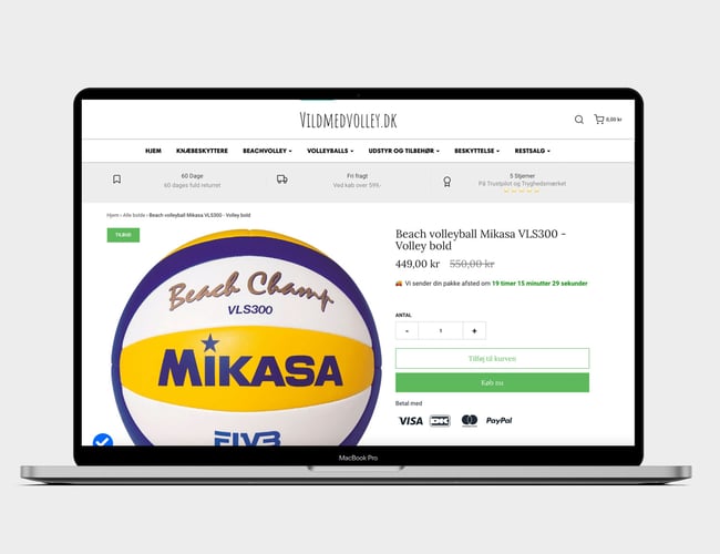 Webshop med salg af sportsartikler i vækst  - God SEO og loyale kunder - omsætning 2020 - 541.000 Kr.
