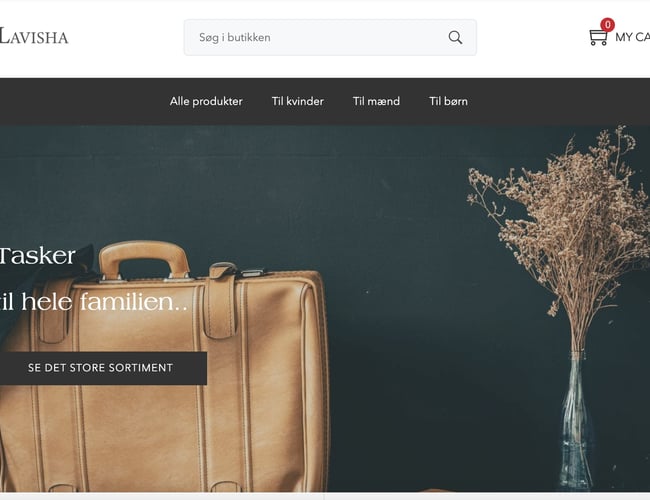 Køreklar webshop med luksus tasker til hele familien
