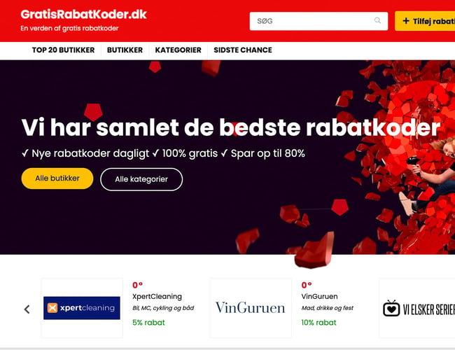 (NEDSAT 10.000 kr.) GratisRabatKoder.dk - Affiliate hjemmeside med store muligheder