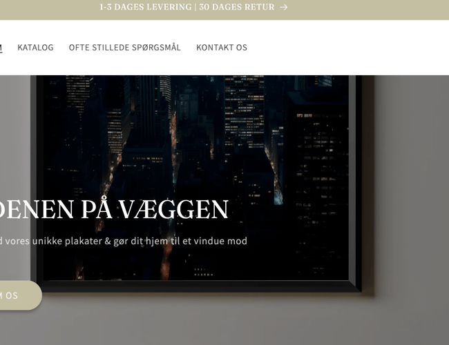 Dropshipping butik med salg af unikke plakater