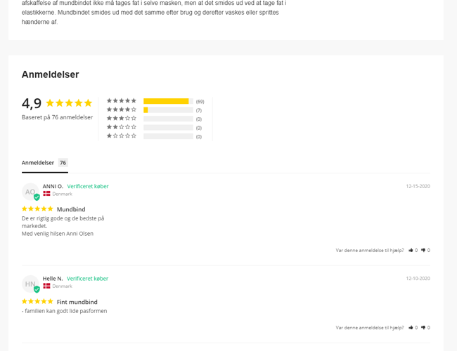 Mundbind webshop med omsætning og varelager - Nummer 1 på google organisk
