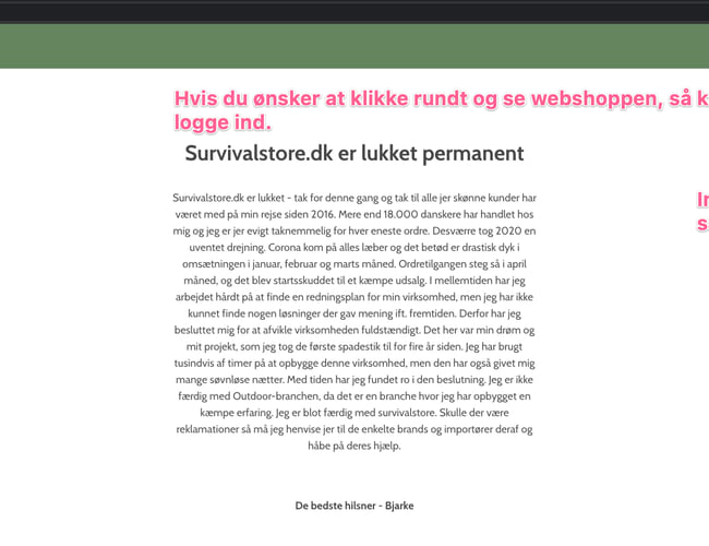 5 år gammel webshop med outdoor udstyr sælges - 2.8 mio i omsætning 2019