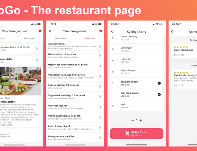 Mad bestillingsplatform - Platformen er testet med 15 forskellige restauranter og cafeer