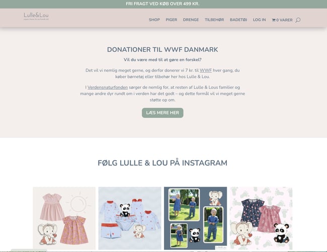 Lulle & Lou - Webshop med økologisk børnetøj fra England (BabyMori) og et fra USA (Winter Water Factory).