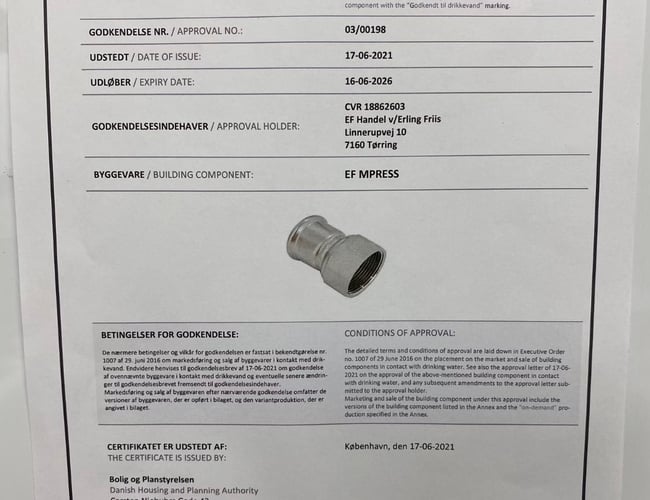 VVS Import og varelager af Rustfri Pressfittings sælges