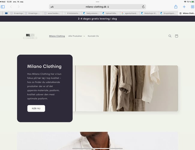 Dropshipping hjemmeside - Salg af hør-tøj til mænd og kvinder