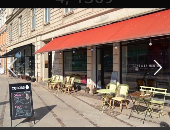 Cafe The a la Menthe - m/ varmt køkken tilladelse til afståelse - Årlig omsætning  1,5 - 2 mio.