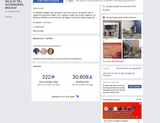 2 Store og superaktive second hand Facebook grupper - over 70.000 handleglade mennesker