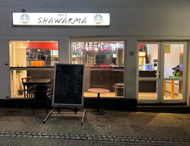 Shawarma/pizza Bar - Beliggenhed på Sønderborgs store gågade.