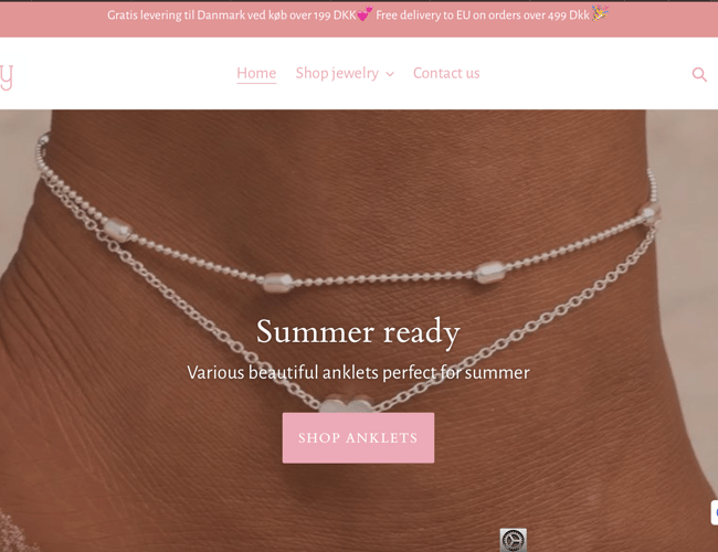 Opsat Smykke webshop - Shopify