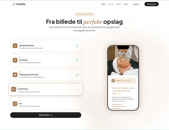 Postnify.dk – 100% automatiseret AI-platform til sociale medier – KLAR TIL OVERTAGELSE (NETOP NEDSAT!)