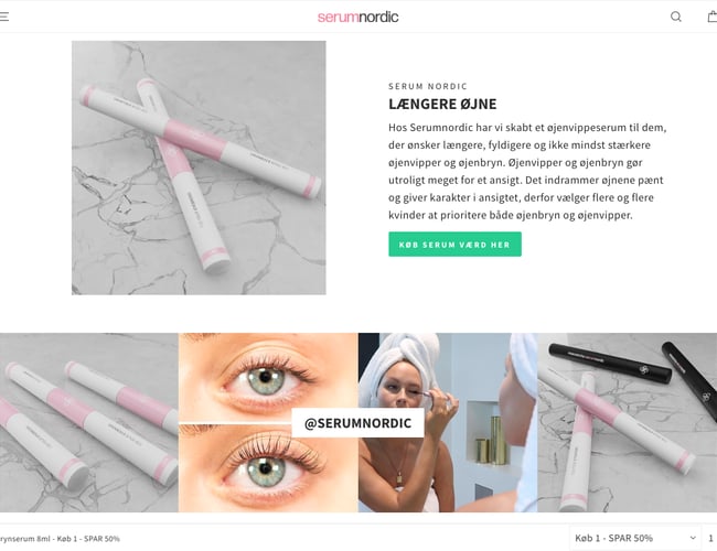 Serumnordic - Dansk Beauty Brand med salg i norden DK/SE/NO - markup på næsten 21x