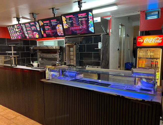 Shawarma/pizza Bar - Beliggenhed på Sønderborgs store gågade.