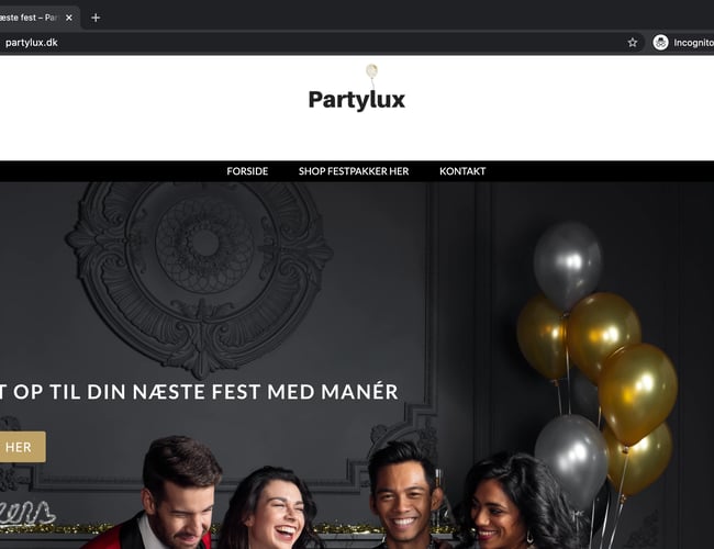 Køreklar webshop med festtilbehør