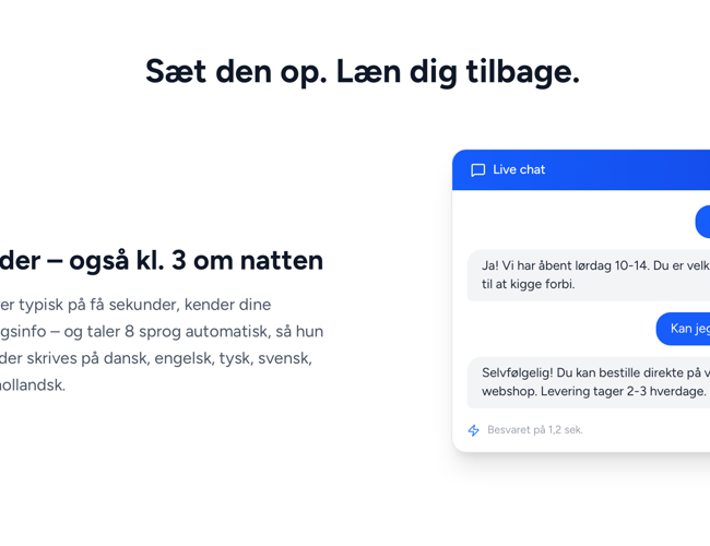 Frida - verdens nemmeste chatbot - LIVE på 5 minutter! Super attraktiv tech-startup. 467 pre-signups medfølger. Klar til DK og udland. Sælges KUN fordi min anden virksomhed er stukket helt af.