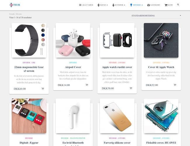 shop.teur.dk - Passiv dropshipping webshop med accessories