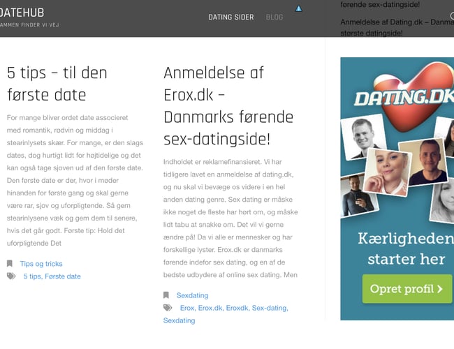 Datehub.dk- Dating sammenlignings-side (affilate)