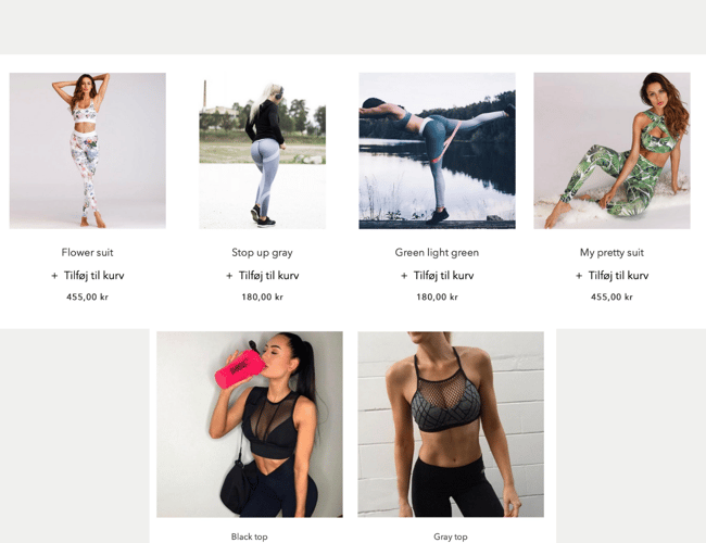 Køreklar Yoga-webshop med lækre produkter