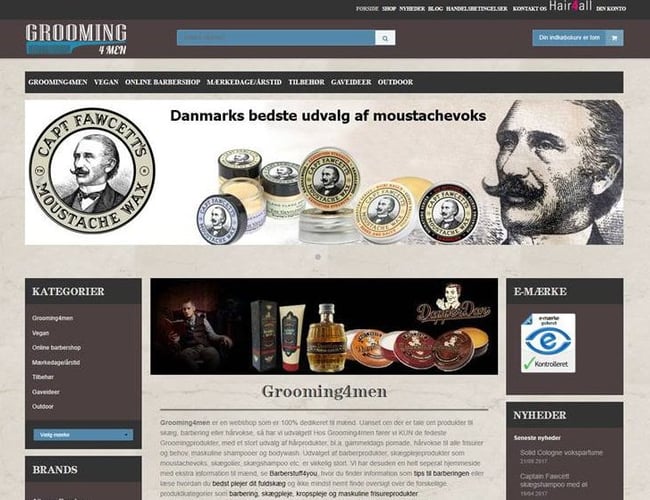 Kendt webshop indenfor frisørprodukter, skønhed og mænds grooming sælges