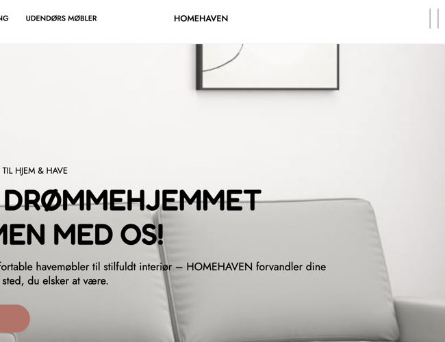 Fuldt opsat webshop  –  HomeHaven.dk med stort sortiment og dropshipping integration!