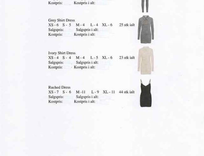 Salg af varelager af tøj 