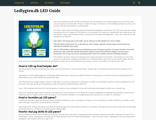 LEDlygten.dk - 100% dropshipping med favorabel leverandøraftale