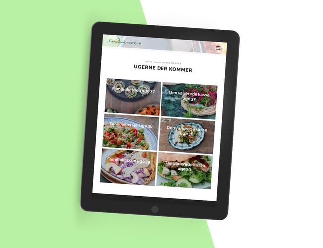 Familiemåltider.dk - God abonnementvirksomhed med mange aktive kunder - Årlig omsætning ca. 3 mio. kr.