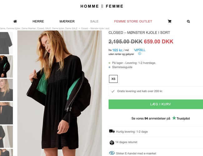 hommefemme.dk - Kendt high end herre og dame webshop - Omsætning: 1,9 mio DKK 